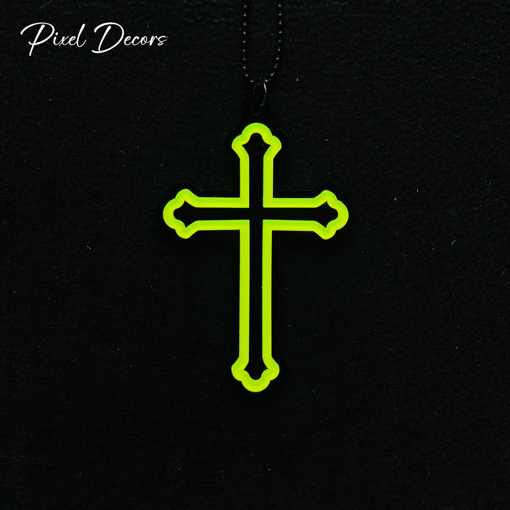 Holy Cross Fluorescent Car Mirror Hanging