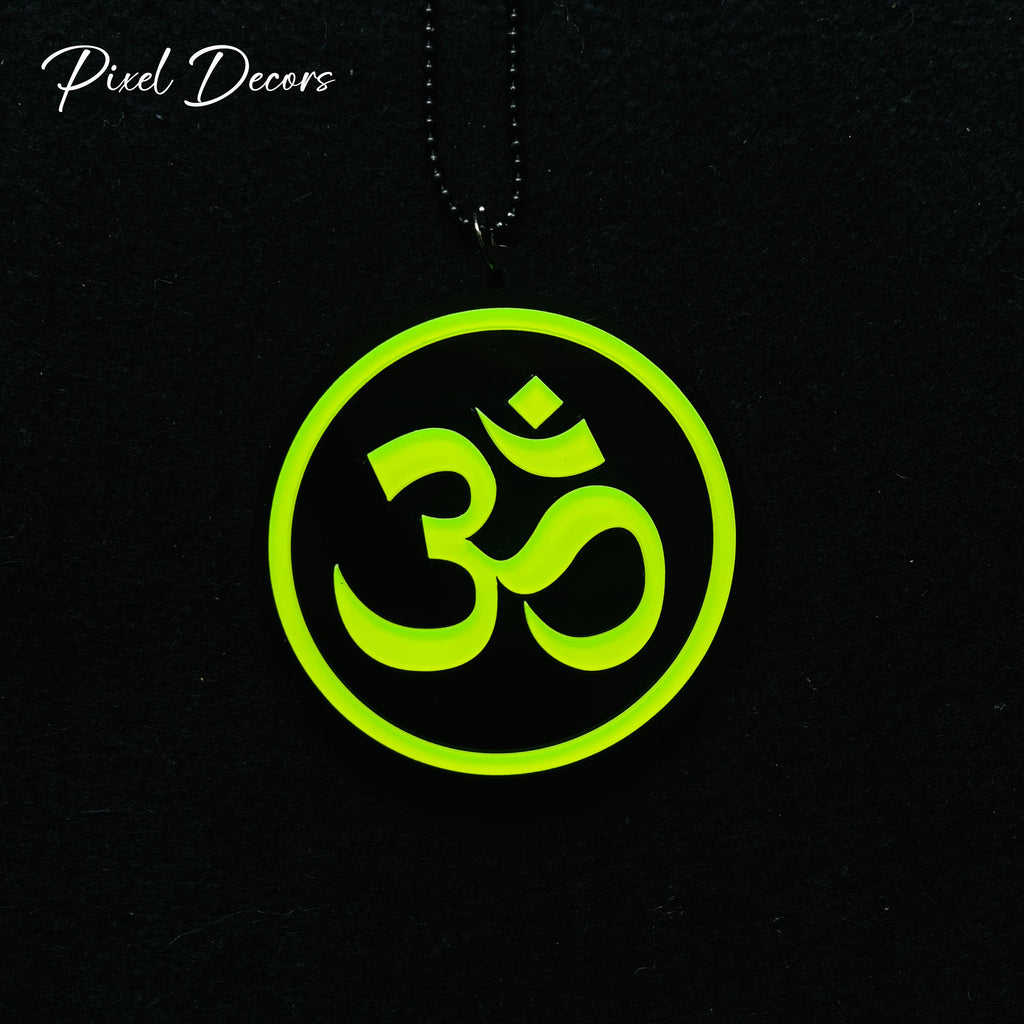 Aum Fluorescent Car Mirror Hanging