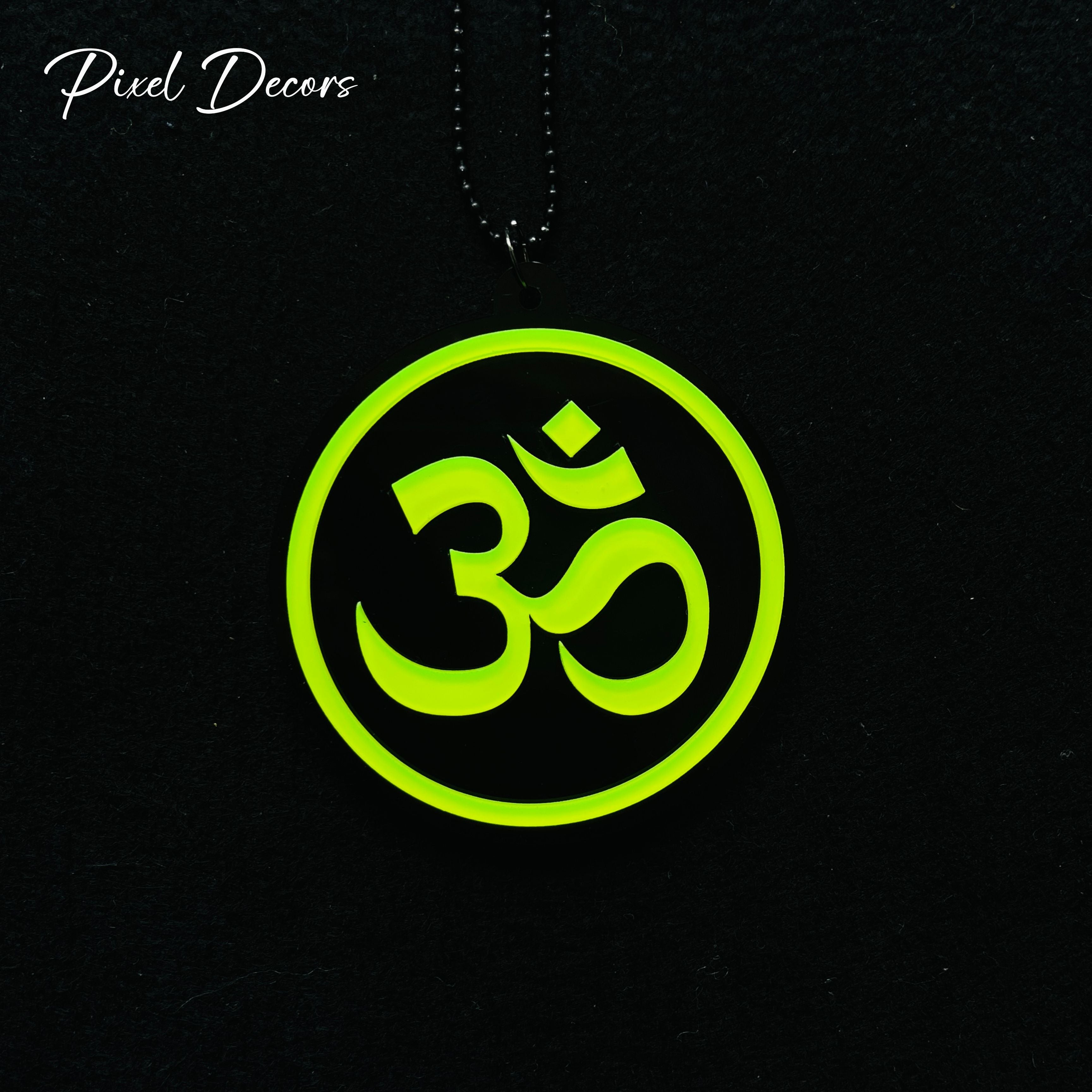 Aum Fluorescent Car Mirror Hanging