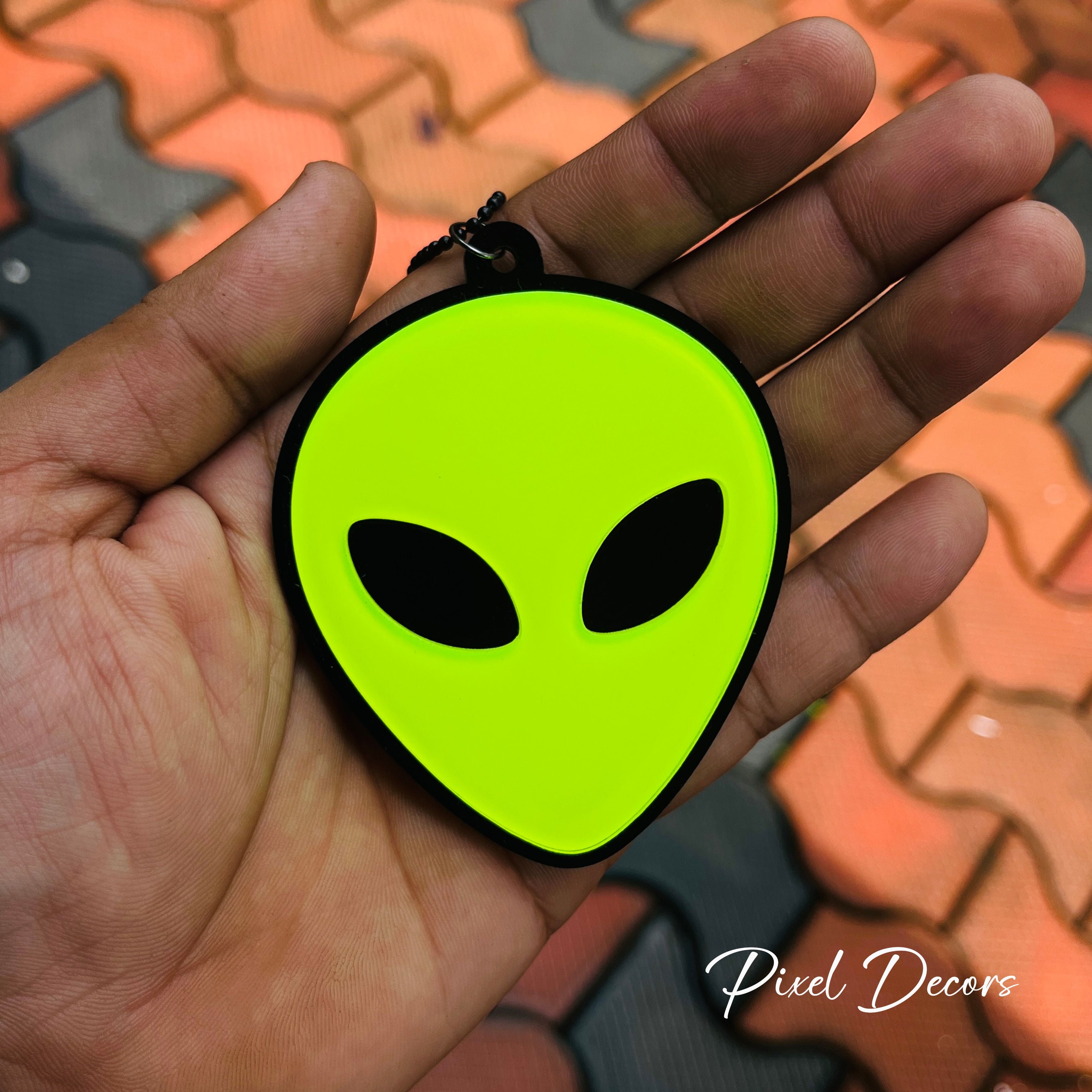 Alien Fluorescent Car Mirror Hanging