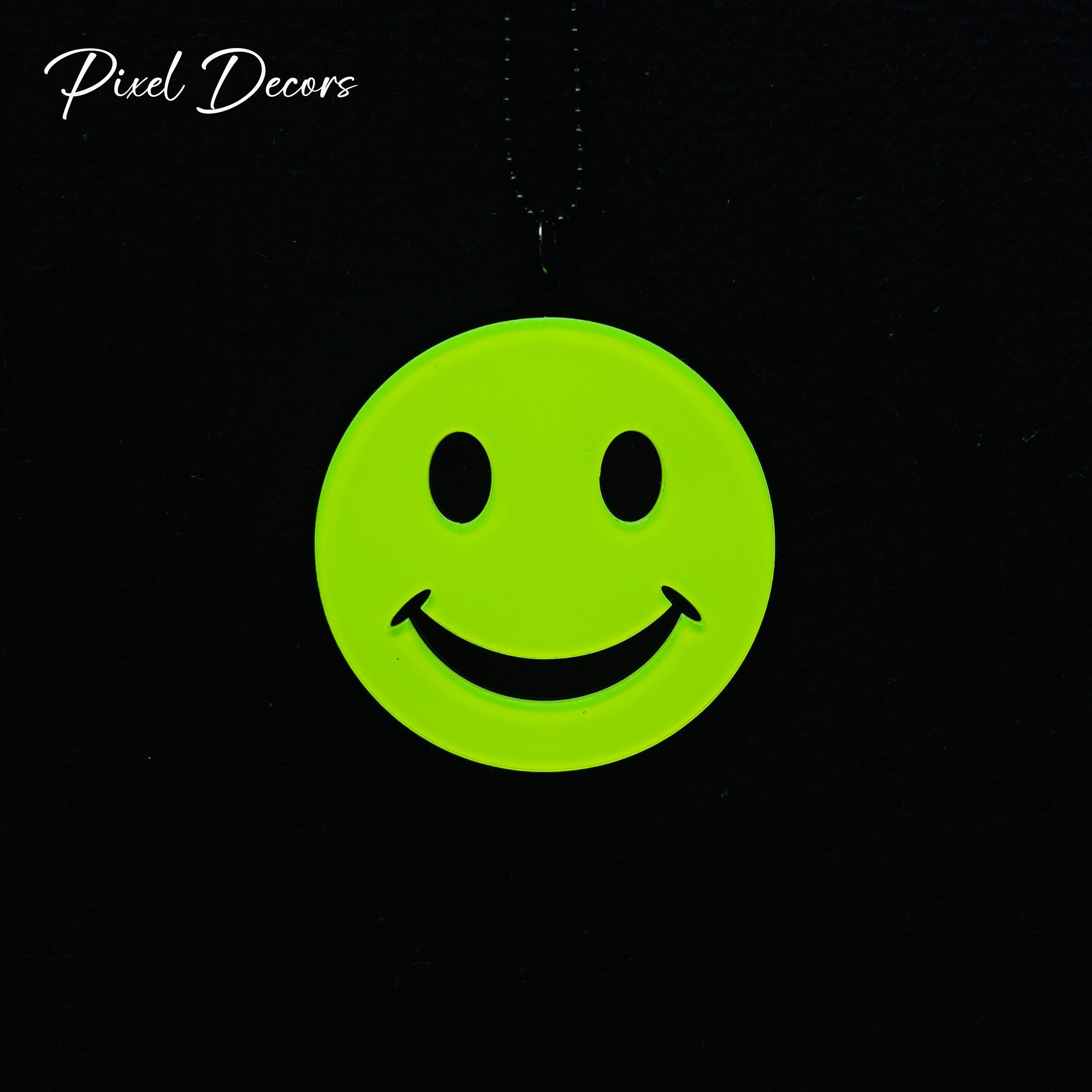 Smilie Fluorescent Car Mirror Hanging