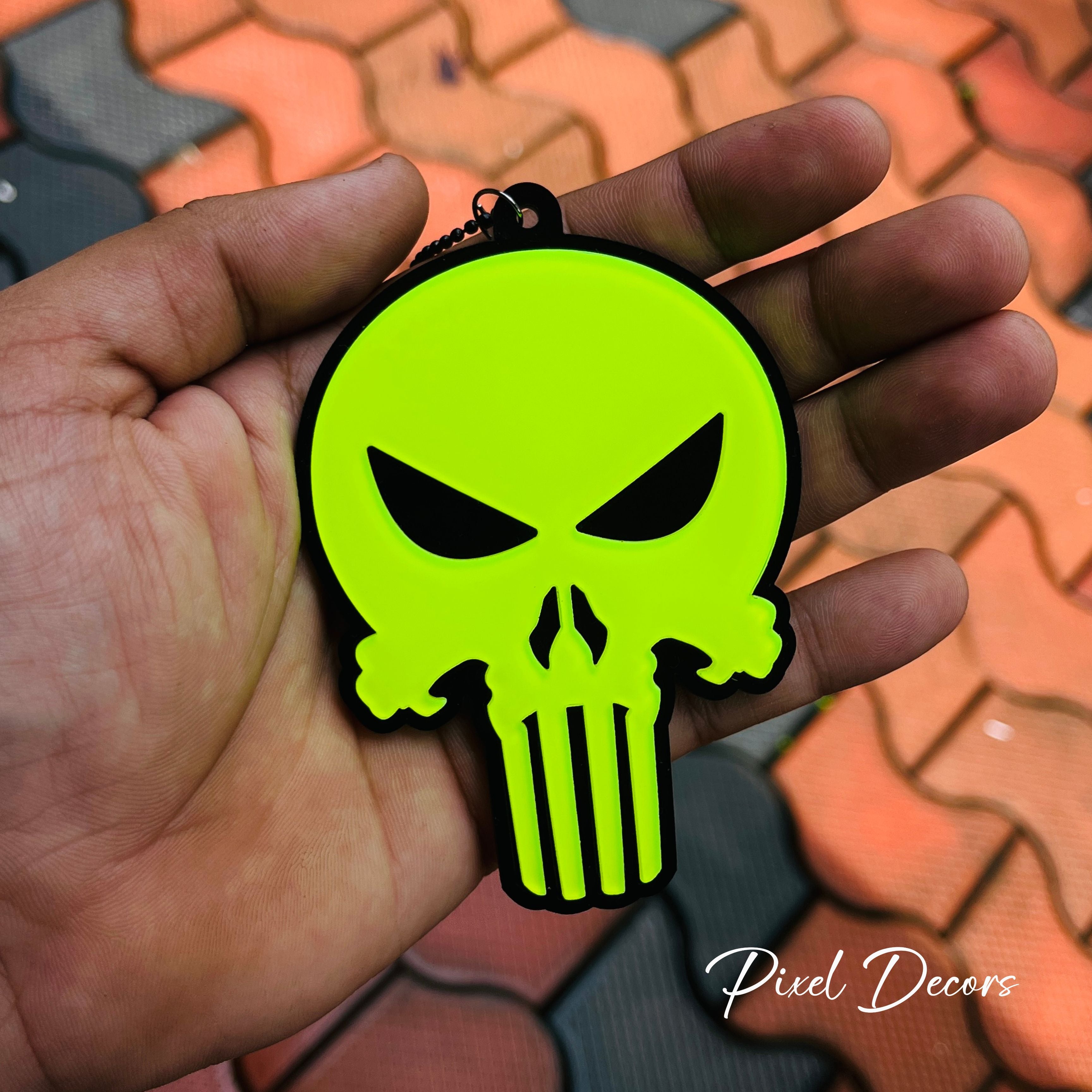 Skull Fluorescent Car Mirror Hanging