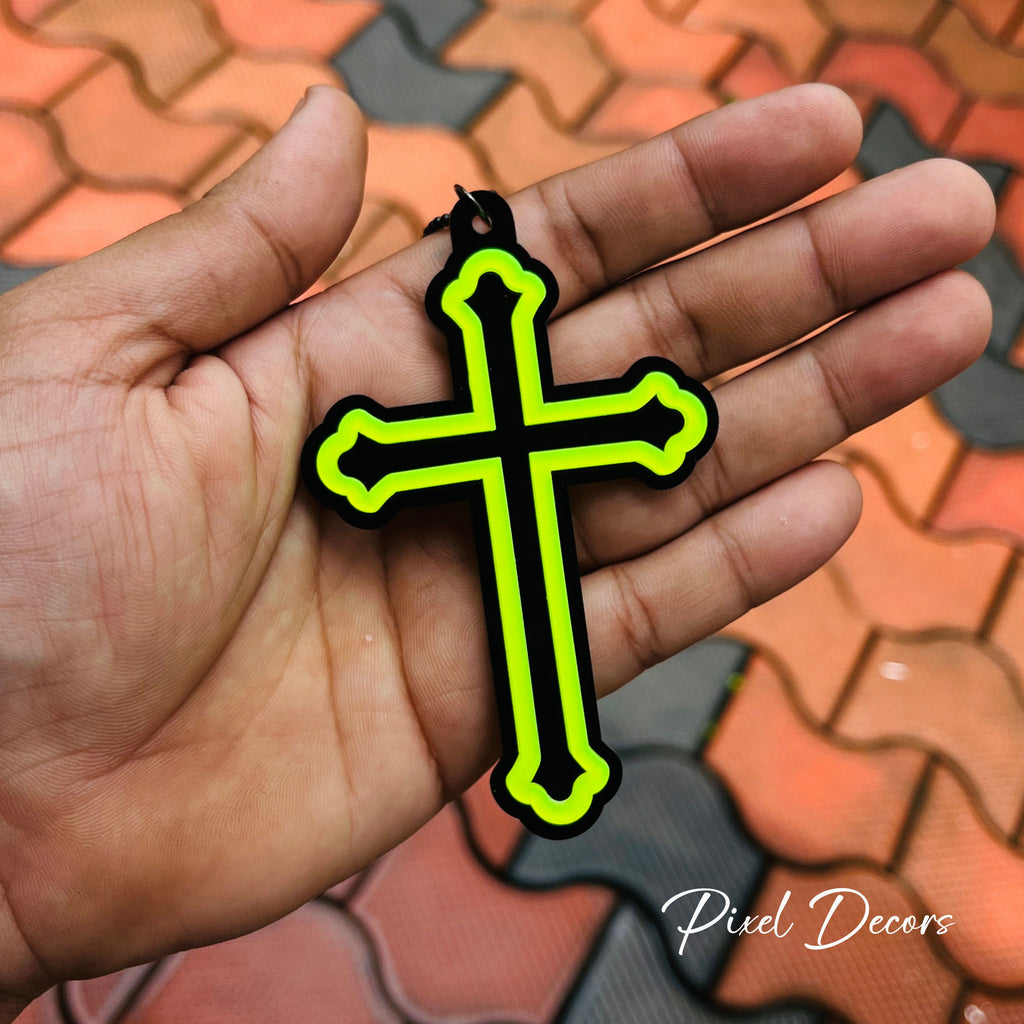 Holy Cross Fluorescent Car Mirror Hanging