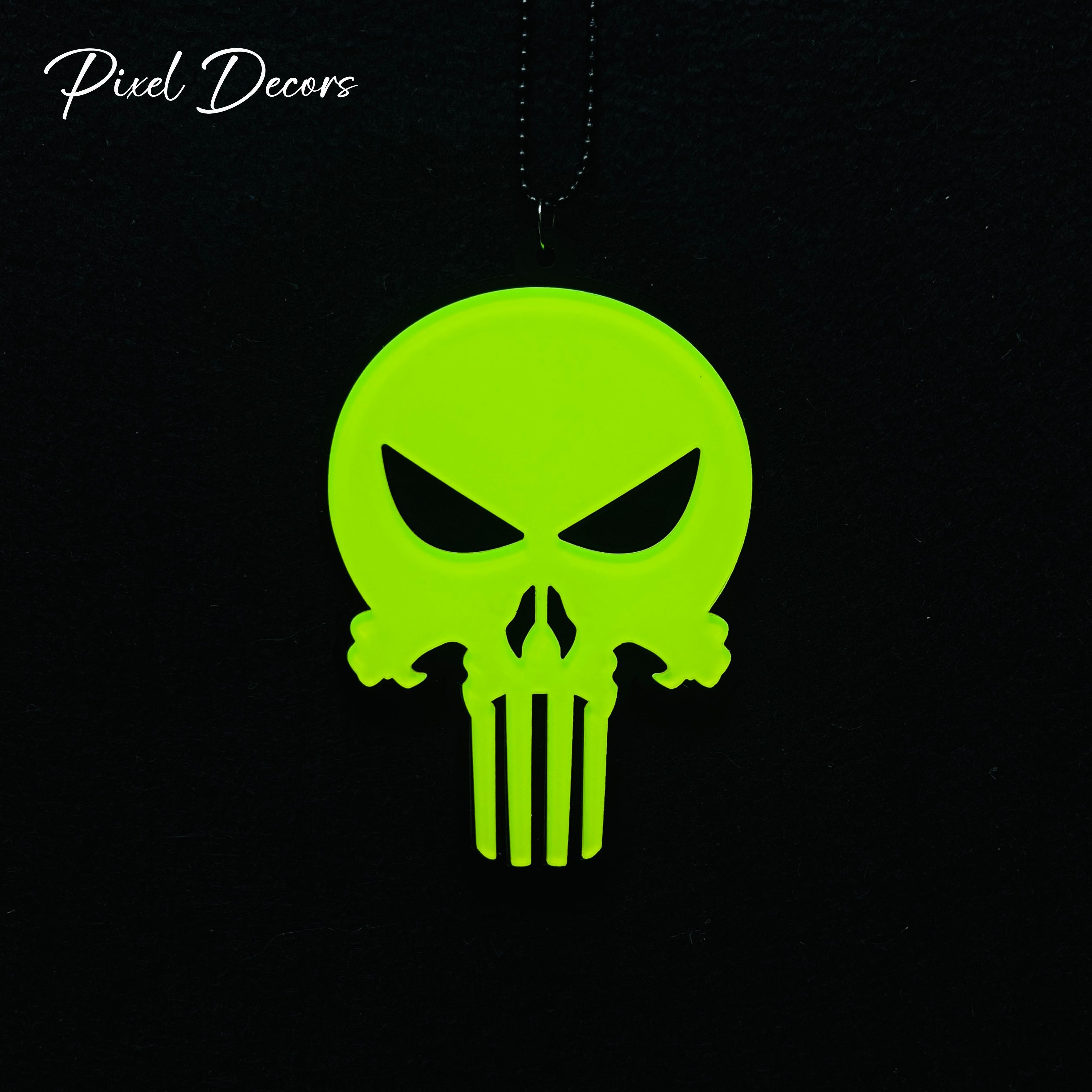 Skull Fluorescent Car Mirror Hanging