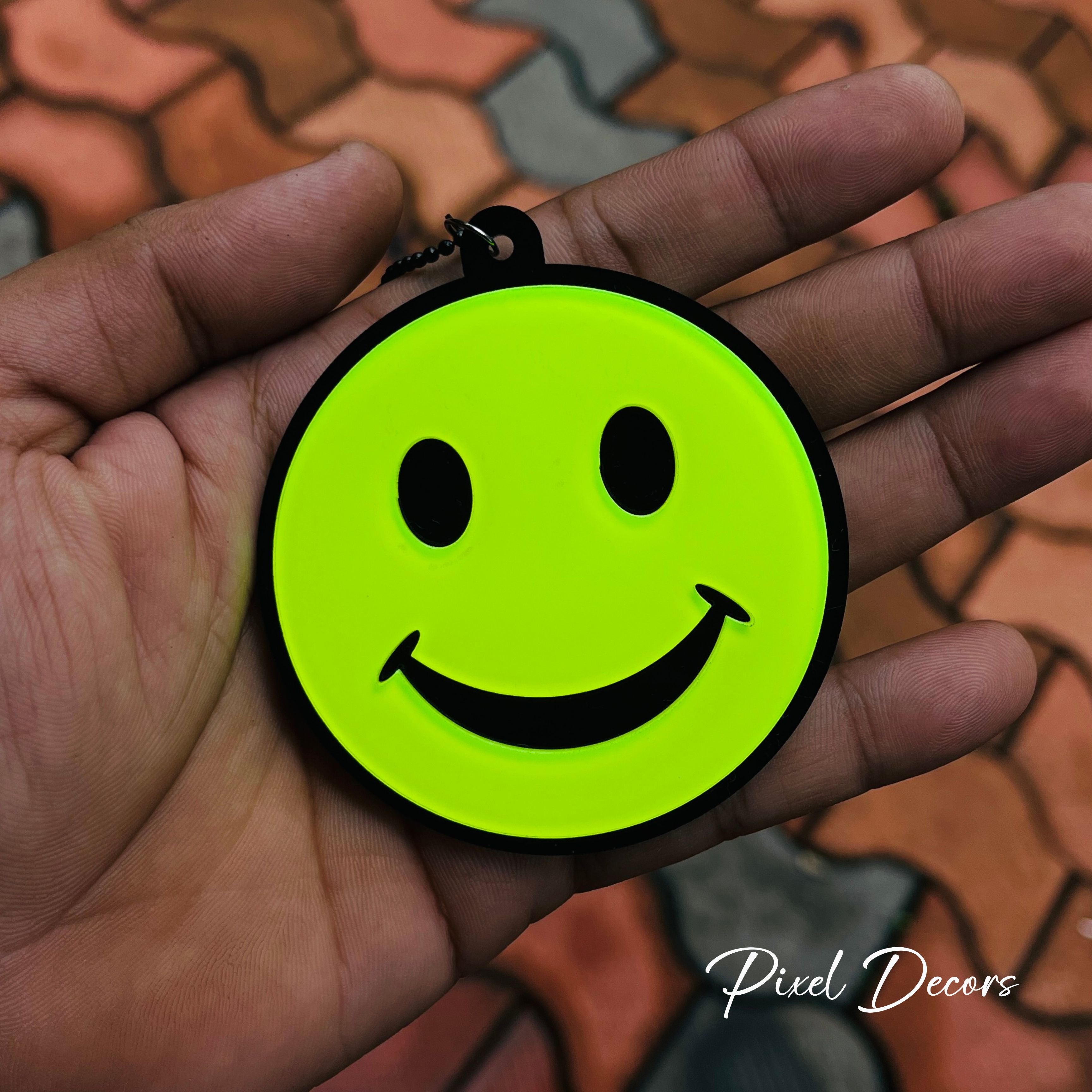 Smilie Fluorescent Car Mirror Hanging